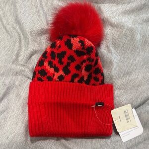 Red Leopard Print Kids Beanie